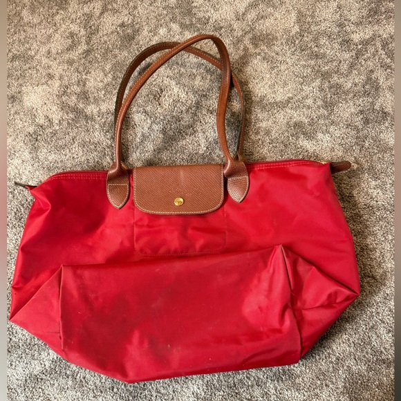 Longchamp Cherry Tote with Chocolate Handles - Picture 3 of 3